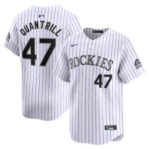 Men's Colorado Rockies Cal Quantrill  White Home Limited Player Jersey
