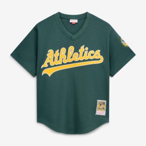 Athletics Rickey Henderson Mitchell & Ness Green Authentic Batting Practice Jersey