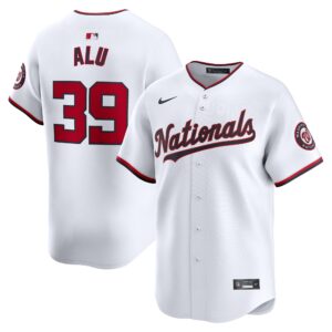 Men's Washington Nationals Jake Alu  White Home Limited Player Jersey