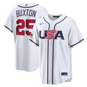Byron Buxton #25 USA Baseball 2026 World Baseball Classic Home Stadium Jersey - White