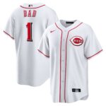 Cincinnati Reds  White #1 Dad Home Replica Jersey