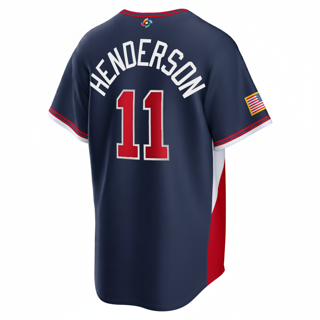 Gunnar Henderson #11 USA Baseball 2026 World Baseball Classic Road Stadium Jersey - Navy - Image 3