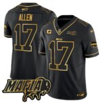 Josh Allen #17 Buffalo Bills BUF 2024 Bills Mafia Patch Gold Vapor Limited Jersey - All Stitched