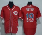 Cincinnati Reds #19 Joey Votto Red USA Flag Fashion Stitched Jersey