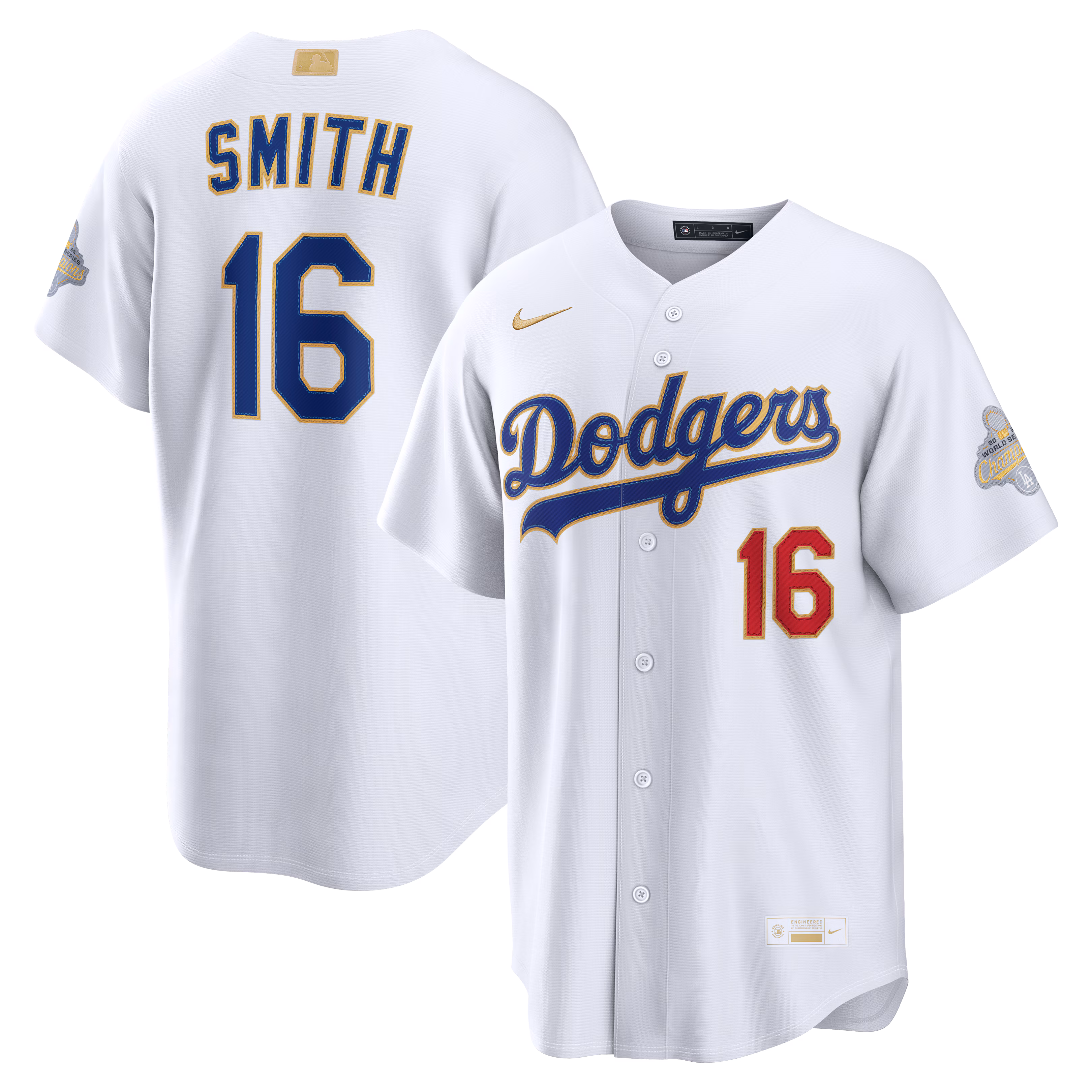 Los Angeles Dodgers Will Smith #16 White 2026 Gold Collection Stadium Jersey