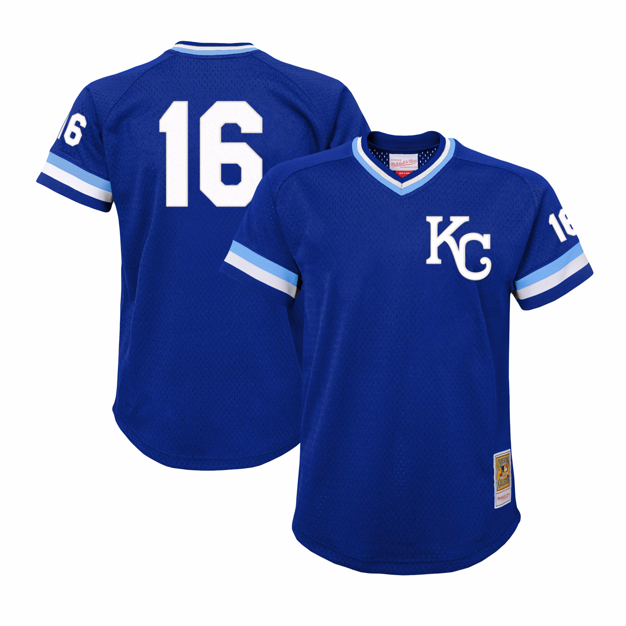 Youth Kansas City Royals Bo Jackson #16 Mitchell & Ness Royal Cooperstown Collection Mesh Batting Practice Jersey
