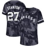 Men's  New York Yankees #27 Giancarlo Stanton Navy Camo Jersey
