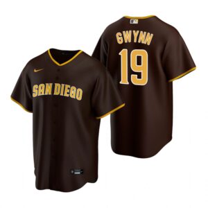 Men's San Diego Padres #19 Tony Gwynn  Brown 2020 Road Jersey