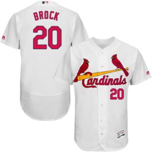 St. Louis Cardinals #20 Lou Brock White Flexbase Collection Stitched Jersey