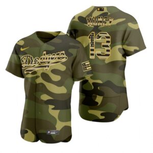 Men's Los Angeles Dodgers #13 Max Muncy Camo 2022 Armed Forces Day Jersey
