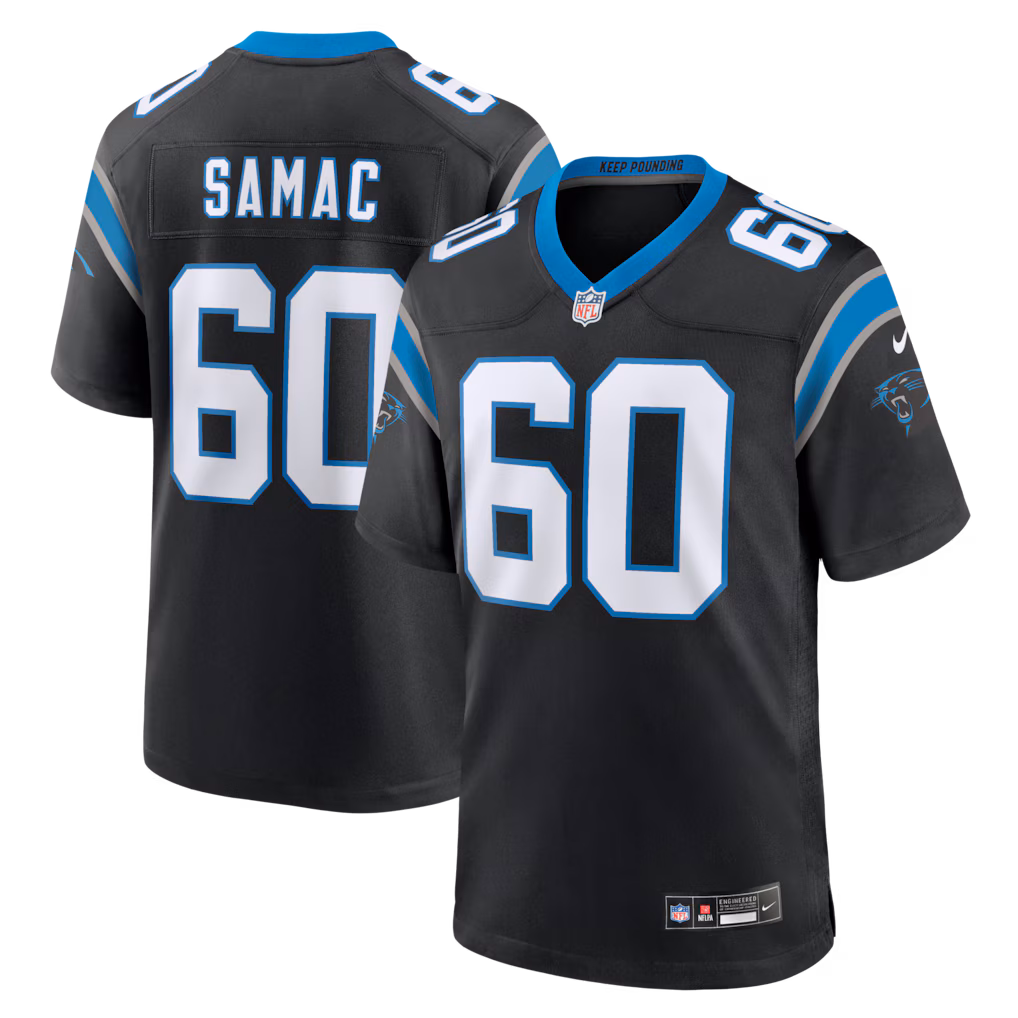 Nick Samac #60 Carolina Panthers Team Game Jersey - Black