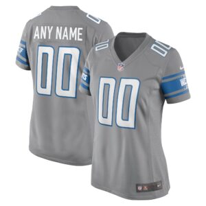Detroit Lions  Women's Alternate Custom Game Jersey - Gray