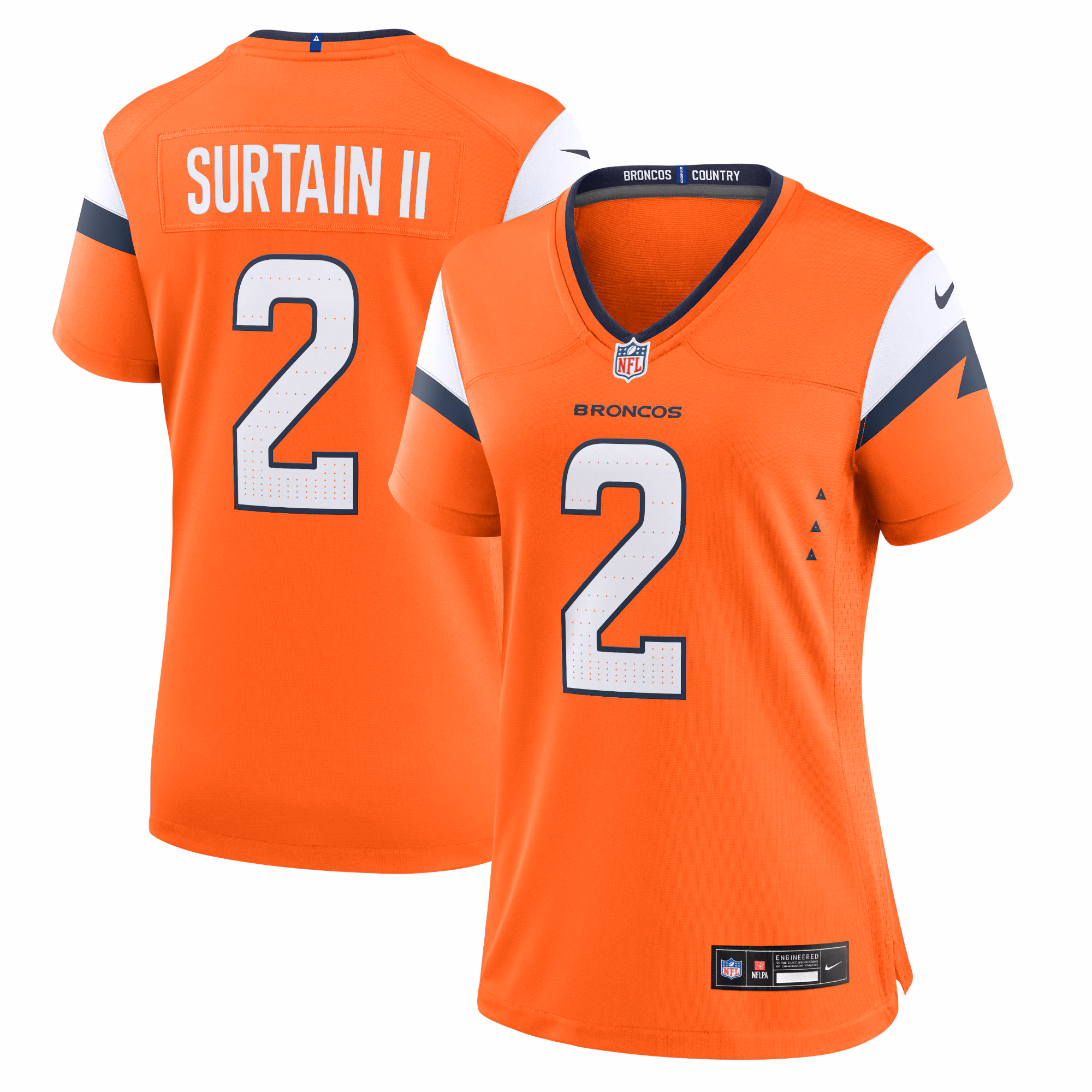 Patrick Surtain II Denver Broncos Women's Mile High Collection Game Jersey - Orange