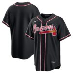 Team Atlanta Braves Fashion Replica Black Out Jersey