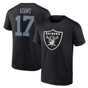 Men's Davante Adams Black Las Vegas Raiders Player Icon Name & Number T-Shirt