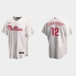 Men's Philadelphia Phillies #12 Kyle Schwarber White Home Jersey