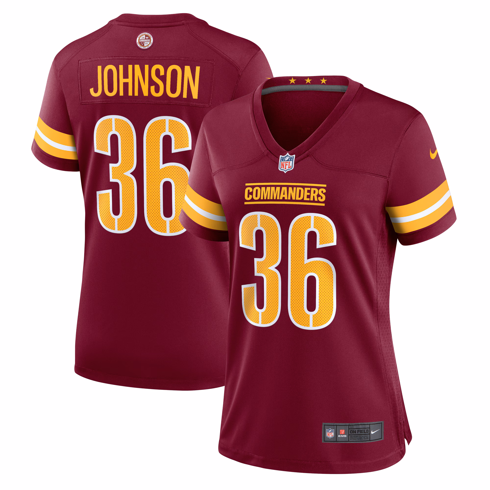 Danny Johnson Washington Commanders Women's  Game Jersey -  Burgundy