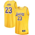 LeBron James Los Angeles Lakers  Fast Break Replica Player Jersey Gold - Icon Edition