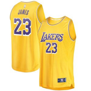 LeBron James Los Angeles Lakers  Fast Break Replica Player Jersey Gold - Icon Edition