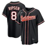 Cal Ripken Jr. #8 Baltimore Orioles Fashion Replica Black Out Jersey - Black