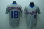 Mitchell And Ness New York Mets #18 Darryl Strawberry Stitched Grey Throwback Jersey