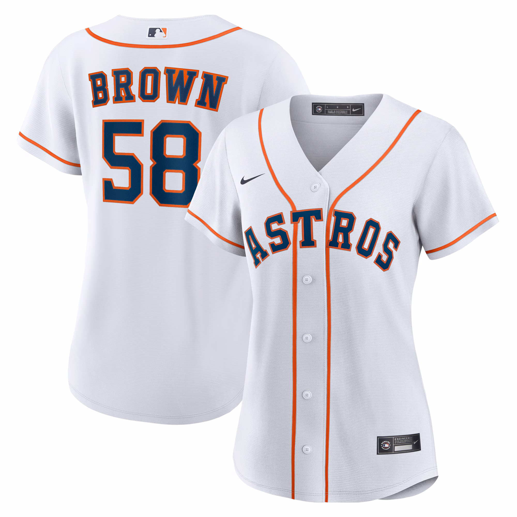 Women's Houston Astros Hunter Brown #58 White Home Replica Jersey