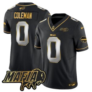 Keon Coleman #0 Buffalo Bills BUF 2024 Bills Mafia Patch Gold Vapor Limited Jersey - All Stitched