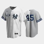 Men's split New York Yankees Home Jersey 45 Gerrit Cole Gray-White Replica