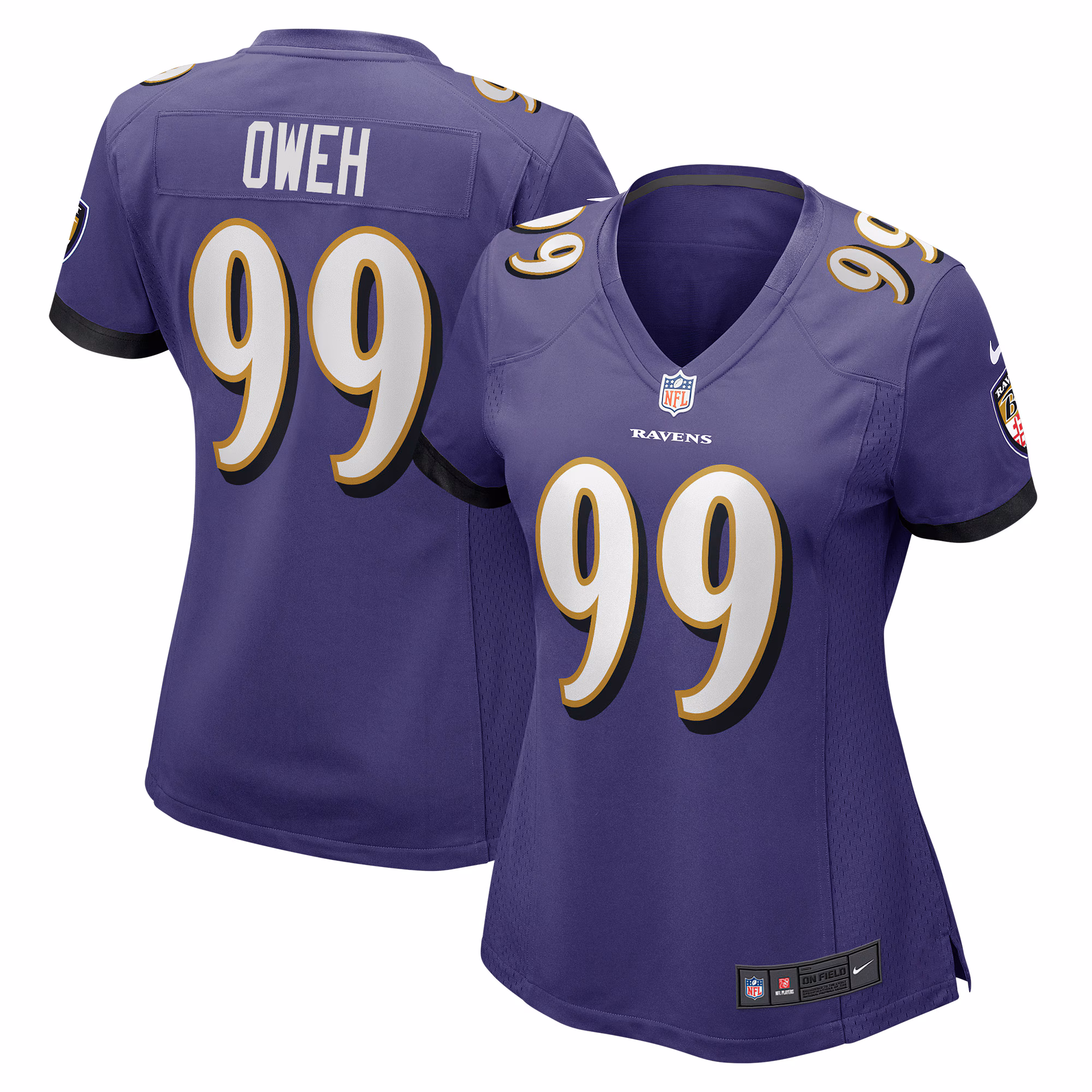 Odafe Oweh Baltimore Ravens Women's Game Jersey - Purple