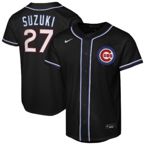 Youth Chicago Cubs Seiya Suzuki #27 Black Fashion Replica Player Jersey