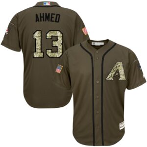 Arizona Diamondbacks #13 Nick Ahmed Green Salute to Service Stitched Jersey