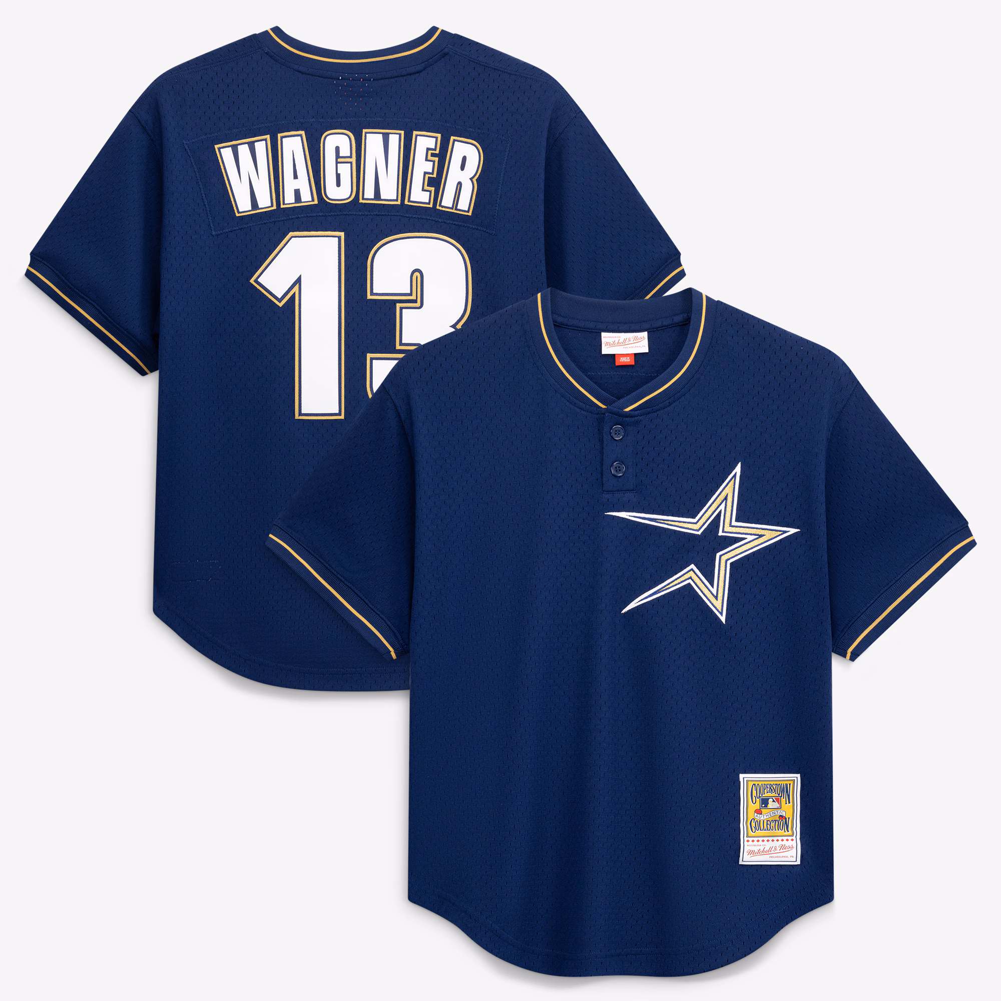 Houston Astros Billy Wagner #13 Mitchell & Ness Navy Authentic Batting Practice Jersey