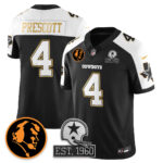 Dak Prescott # 4 Dallas Cowboys Vapor Limited Gold Jersey - John Madden Patch - All Stitched