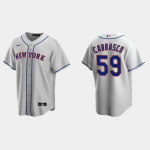 Men's New York Mets #59 Carlos Carrasco Gray Road Jersey