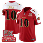 San Francisco 49ers Mac Jones # 10 SF Rivalries 5-Time Champions Patch Vapor Limited Jersey - All Stitched