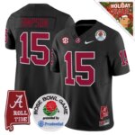Ty Simpson #15 Ncaa BAMA Rose Bowl Patch Vapor Limited Jersey - Alabama Map - All Stitched