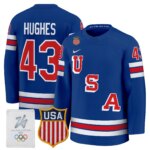 Quinn Hughes #43 2026 USA Olympic Premium Hockey Jersey -Royal