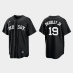 Men's Boston Red Sox #19 Jackie Bradley Jr. Cool Base Official Jersey - Black White