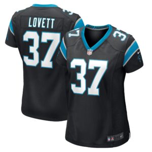 John Lovett Carolina Panthers  Women's Game Player Jersey - Black