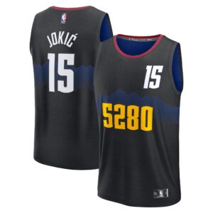 Unisex Denver Nuggets Nikola Jokic  Black 2023/24 Fast Break Jersey - City Edition