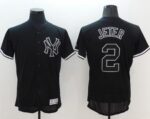 New York Yankees #2 Derek Jeter Black Fashion Flexbase Collection Stitched Jersey