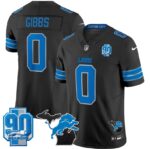 Jahmyr Gibbs #0 Detroit Lion 2025 Michigan & 90th Year Patch Vapor Jersey - All Stitched