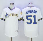 Seattle Mariners #51 Randy Johnson White Flexbase Collection Cooperstown Stitched Jersey