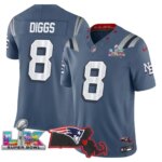 Stefon Diggs #8 New England Patriots Super Bowl LX Patch Vapor Limited Game Jersey - All Stitched