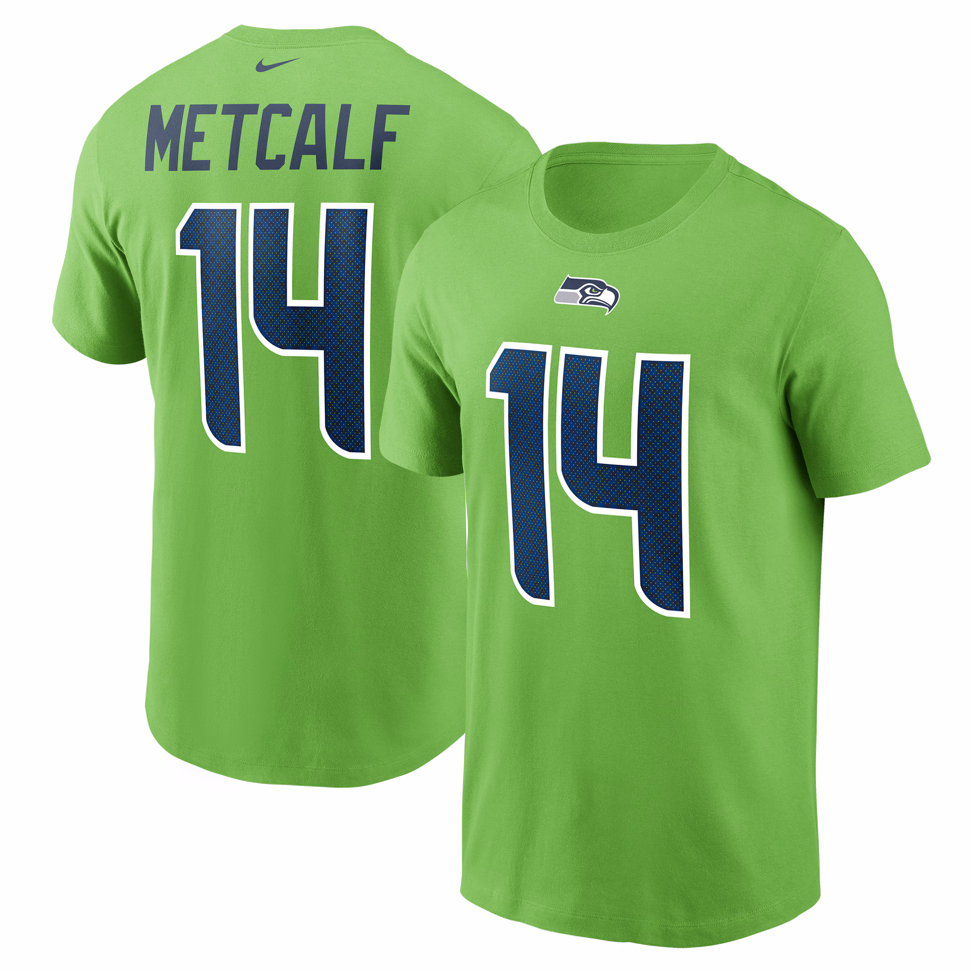 Men's DK Metcalf Neon Green Seattle Seahawks Name & Number T-Shirt