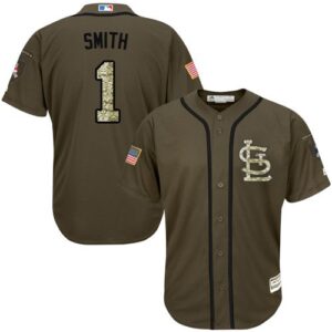 St. Louis Cardinals #1 Ozzie Smith Green Salute to Service Stitched Jersey