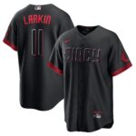 Men's Cincinnati Reds Barry Larkin  Black City Connect Replica Player Jersey