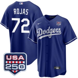 Miguel Rojas #72 Los Angeles Dodgers 250th Patch Alternate Jersey - Royal