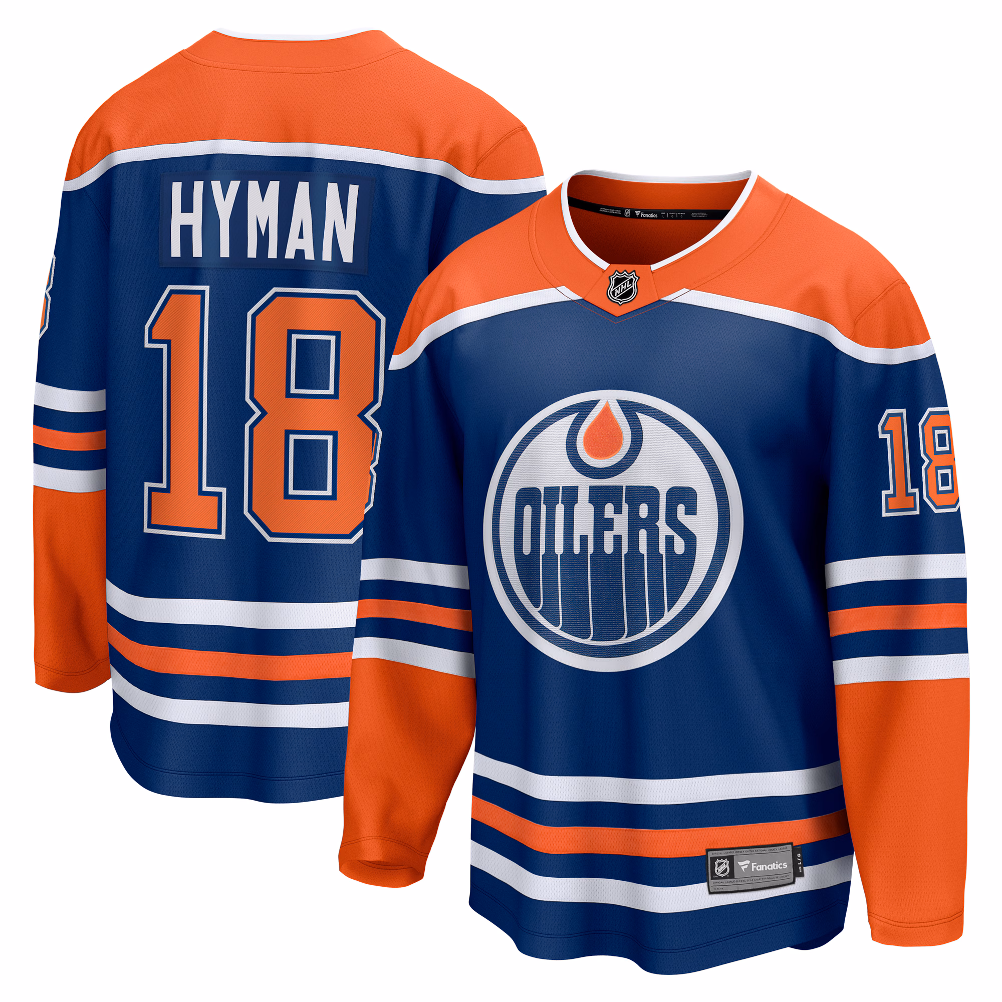 Edmonton Oilers Zach Hyman #18 Fanatics Royal Home Breakaway Player Jersey