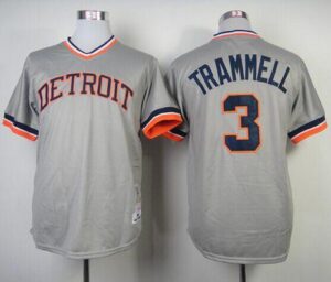 Mitchell And Ness 1984 Detroit Tigers #3 Alan Trammell Grey Throwback Stitched Jersey